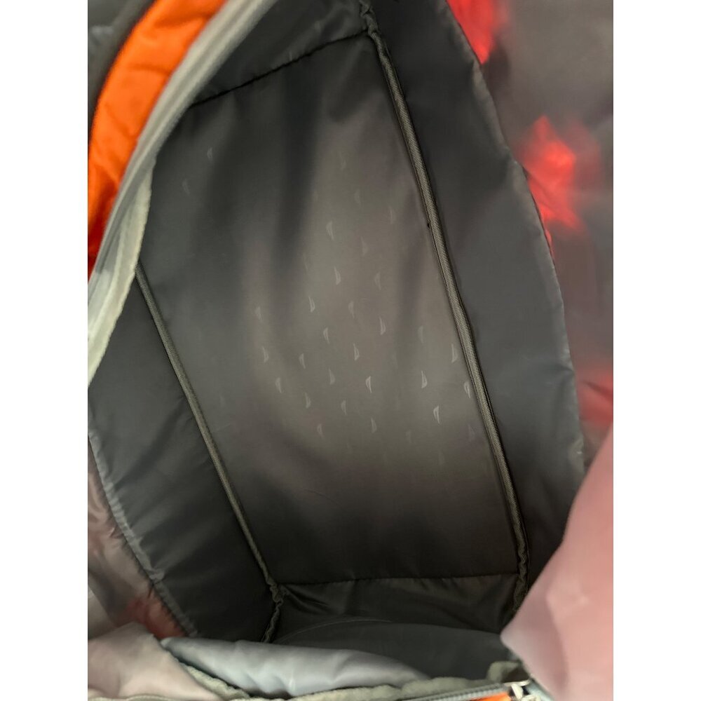 Nautica Dockside Duffle Bag Orange Gray Zipper Close Outer Strap ID Slot CLEAN - Picture 6 of 10